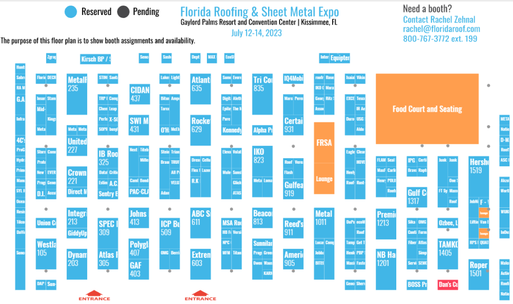 2023 FRSA Tradeshow Floor Plan